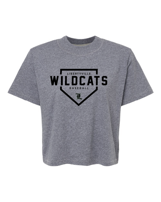 Libertyville Baseball Home Plate Cropped Tee