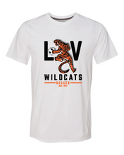 Load image into Gallery viewer, Adult Performance Tee in White with LV Soccer Cat Design