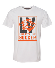 Load image into Gallery viewer, Adult Performance Tee in White with LV Fierce Soccer Design