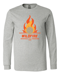 Wildfire Volleyball design on athletic gray long sleeve tee