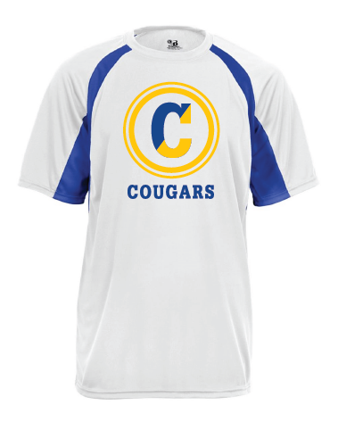 Performance Tee Copeland Cougars White with Blue Detail