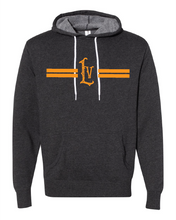 Load image into Gallery viewer, Libertyville Retro LV Lines on Charcoal Hooded Sweatshirt