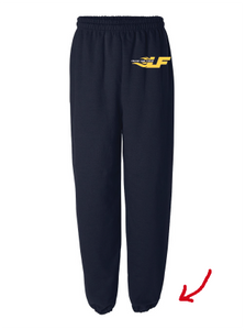 Navy sweatpants with cuffed legs and LF Scouts design